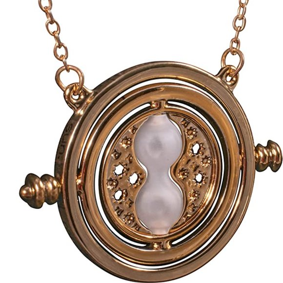 Harry Potter Gold Time Turner Sand Glass Pendant Necklace New - Picture 3 of 5